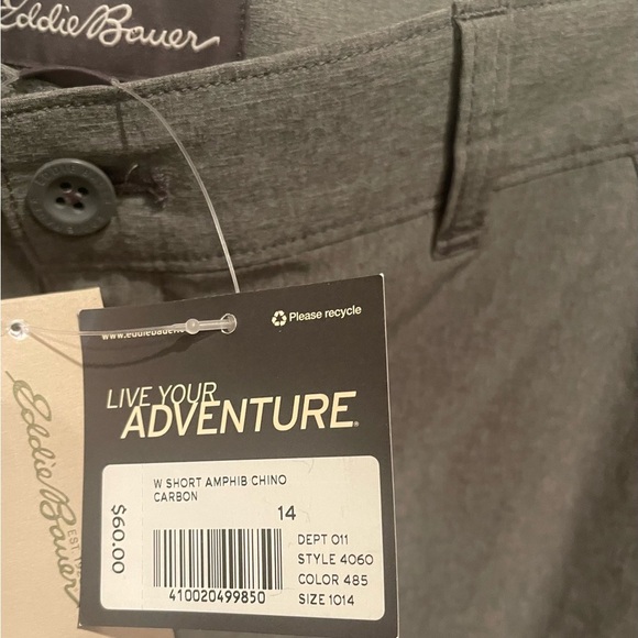 Eddie Bauer Women’s Charcoal Flat Front Shorts 14 - Picture 3 of 4